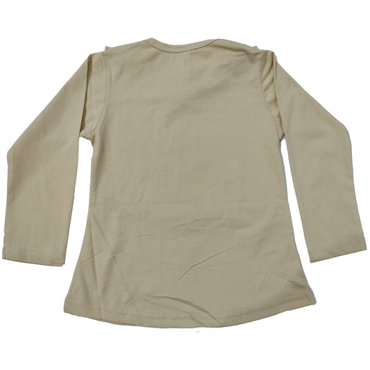 Girls Skin Color Printed Shirt