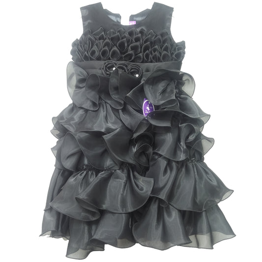 Black Tissue and Net Frock with Sleeve and Pajama
