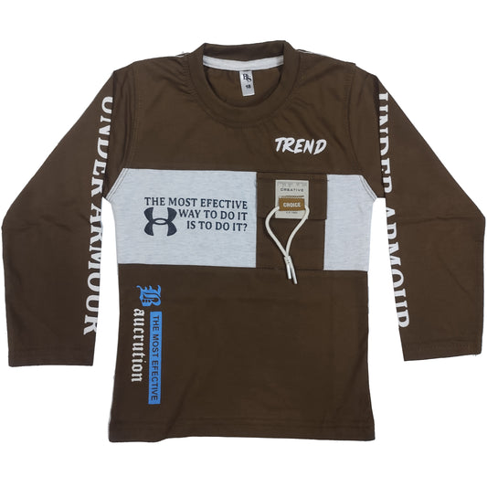 Boys Brown Full Sleeves Shirt