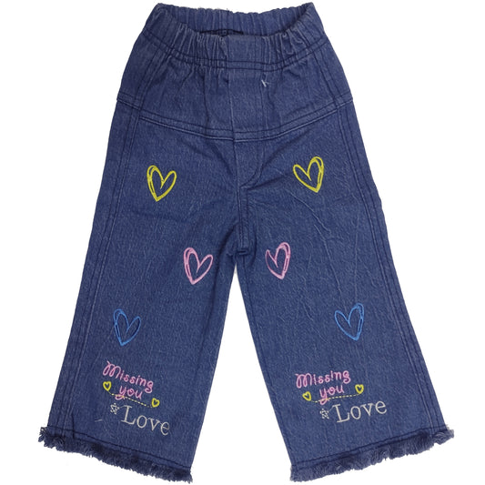 Love Embroidered Wide Leg Pant