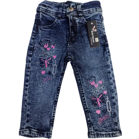 Stylish Embroidered Jeans Pant with Button