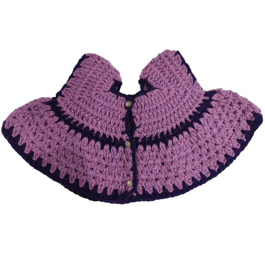 Purple and Pink Crochet Sweater Frock