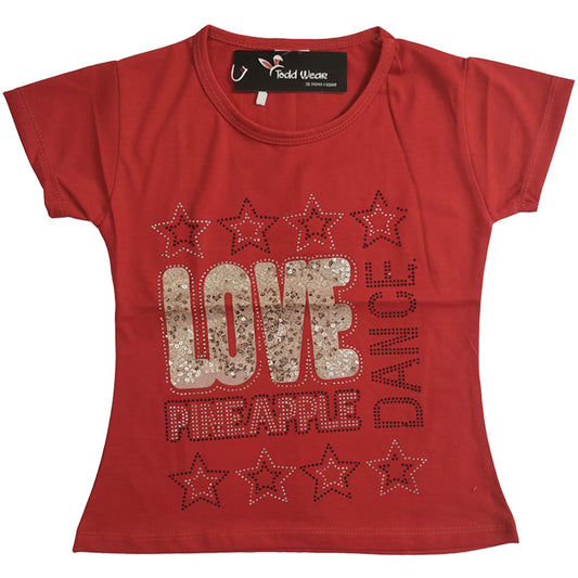 Shocking Red Sequin T-Shirt