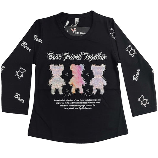 Full Sleeve Bear Sequin T-Shirt