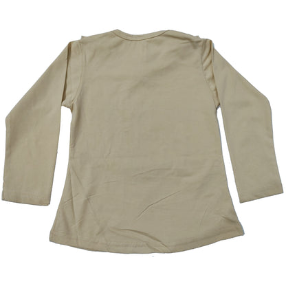 Girls Skin Color Printed Shirt