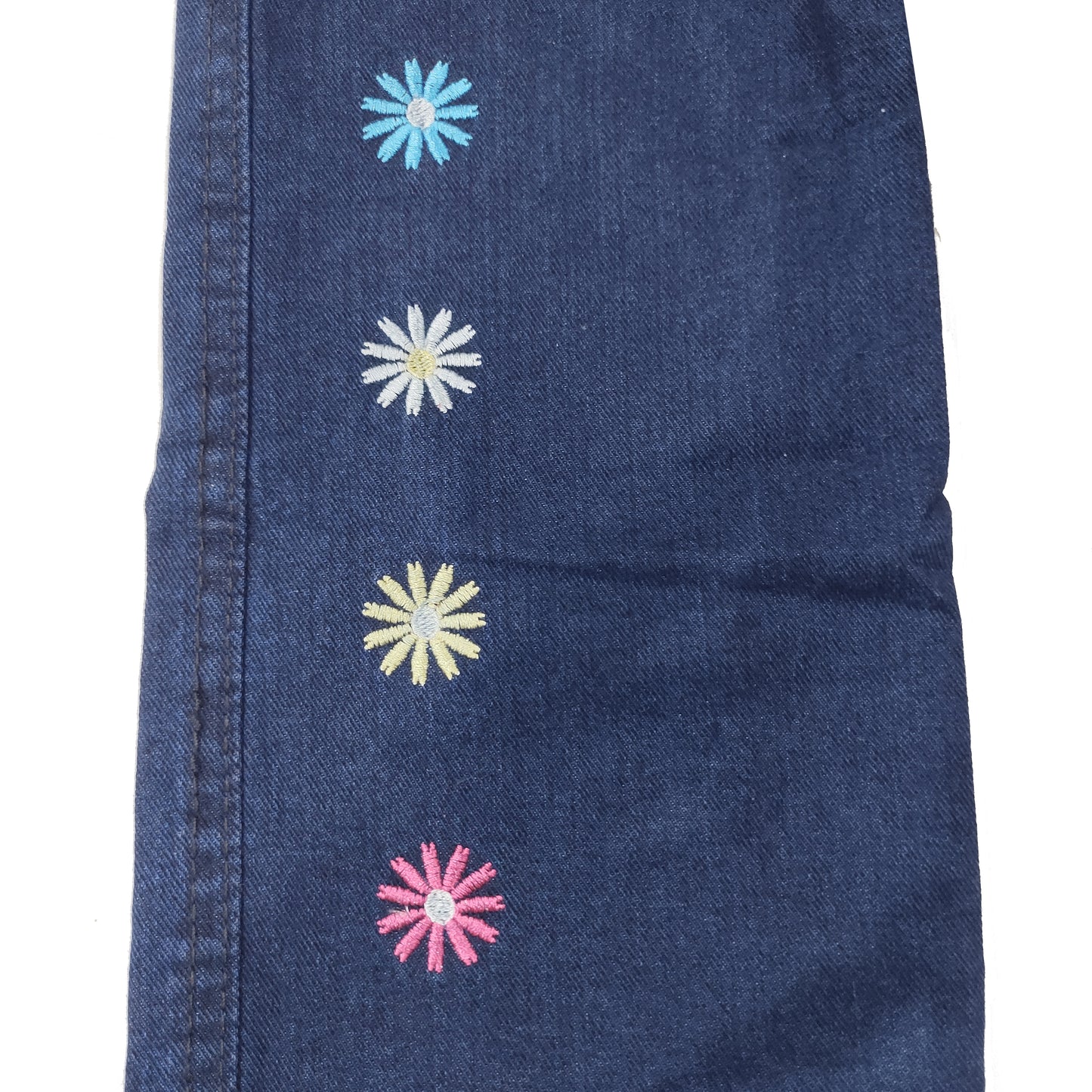 Girls Embroidered Wide Leg Jeans