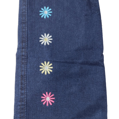 Girls Embroidered Wide Leg Jeans